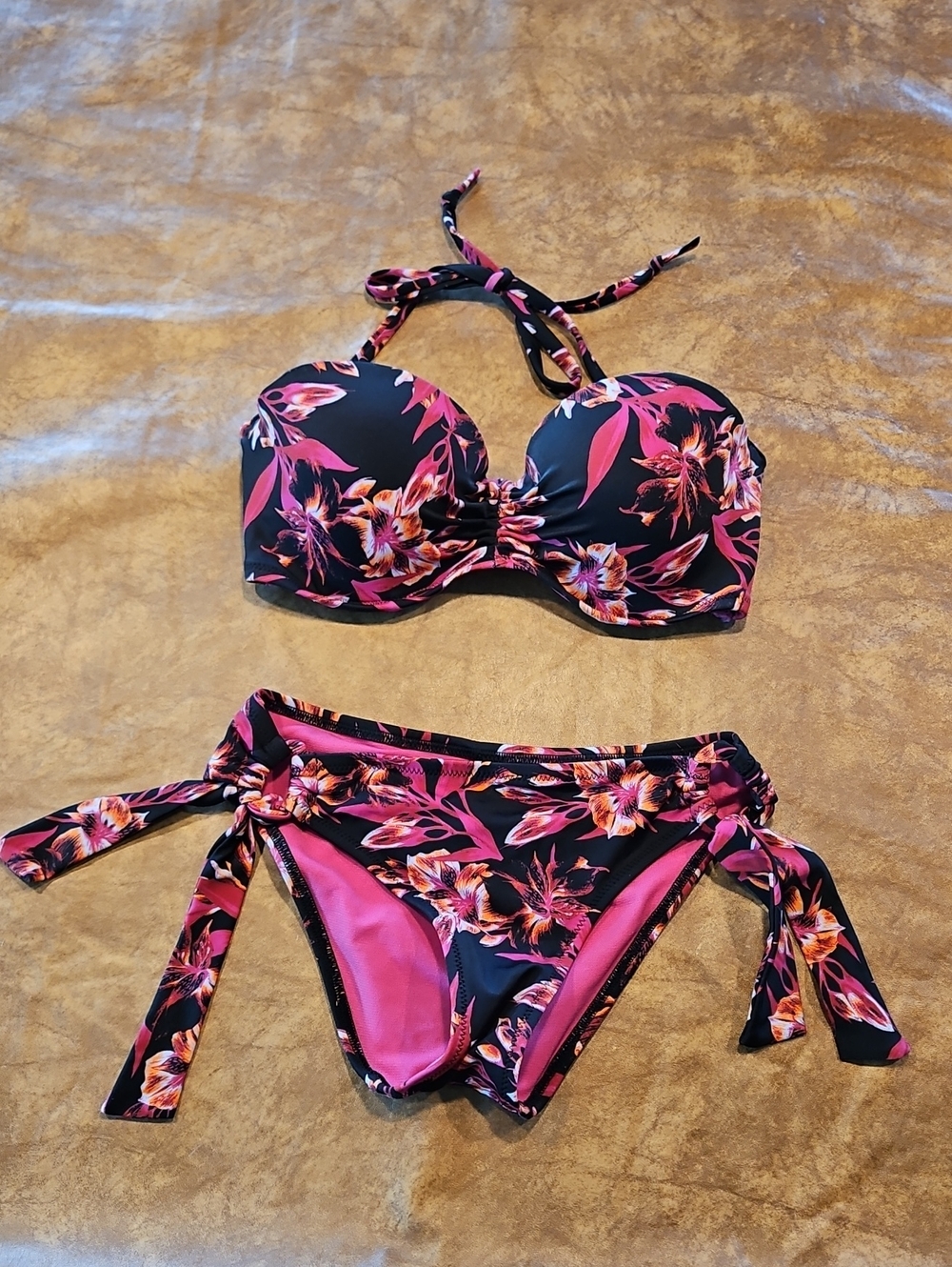 Burgundy Floral Bikini